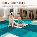 Ultra Soft Area Rug, Non Slip, Stain Resistant, Washable Area Rugs for Living Room, Bedroom, Elegant Teal Earth Tone Hues(Blue)