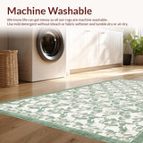 Ultra Soft Area Rug, Non Slip, Stain Resistant, Washable Area Rugs for Living Room, Bedroom, Whimsical Bow Shape Bathroom Carpet with Scalloped Edges(Green)