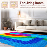 Cheerful Rainbow Typography Motif(Blue)