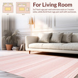 Ultra Soft Area Rug, Non Slip, Stain Resistant, Washable Area Rugs for Living Room, Bedroom, Contemporary Warm Blush Vibe(Pink)