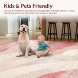 Ultra Soft Area Rug, Non Slip, Stain Resistant, Washable Area Rugs for Living Room, Bedroom, Delicate Mauve Toned Cozy Plush Floor Covering with Cute Shaggy Texture(Red)
