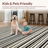 Ultra Soft Area Rug, Non Slip, Stain Resistant, Washable Area Rugs for Living Room, Bedroom, Trendy Dual-Tone Patterned Charm(Beige)