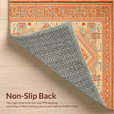 Ultra Soft Area Rug, Non Slip, Stain Resistant, Washable Area Rugs for Living Room, Bedroom, Chic Monochrome Diamond Pattern(Orange)