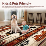 Ultra Soft Area Rug, Non Slip, Stain Resistant, Washable Area Rugs for Living Room, Bedroom, Lively Bear Emblem Design(Brown)