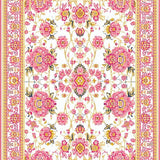 Ultra Soft Area Rug, Non Slip, Stain Resistant, Washable Area Rugs for Living Room, Bedroom, Trendy Vintage Inspired Flora(White)