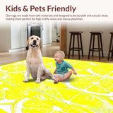 Citrus Zest Collection Lemon Cream Round Area(Yellow)