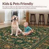 Ultra Soft Area Rug, Non Slip, Stain Resistant, Washable Area Rugs for Living Room, Bedroom, Natural Wood Grain Rectangle Earthy Tones(Green)