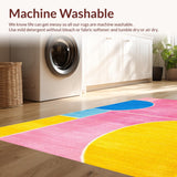 Ultra Soft Area Rug, Non Slip, Stain Resistant, Washable Area Rugs for Living Room, Bedroom, Cheerful Child-Friendly Pattern(Pink)