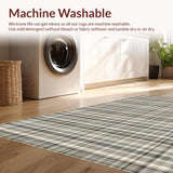 Ultra Soft Area Rug, Non Slip, Stain Resistant, Washable Area Rugs for Living Room, Bedroom, Rustic Earthy Plaid Aesthetic(Beige)