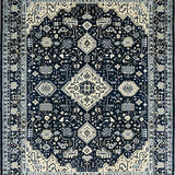 Ultra Soft Area Rug, Non Slip, Stain Resistant, Washable Area Rugs for Living Room, Bedroom, Rustic Vintage Geometric Aesthetic(Blue)