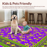 Ultra Soft Area Rug, Non Slip, Stain Resistant, Washable Area Rugs for Living Room, Bedroom, Vibrant Carnival Color Splash(Purple)