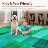 Ultra Soft Area Rug, Non Slip, Stain Resistant, Washable Area Rugs for Living Room, Bedroom, Modern Abstract Green Turquoise Living Room Rug(Green)