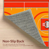 Ultra Soft Area Rug, Non Slip, Stain Resistant, Washable Area Rugs for Living Room, Bedroom, Contemporary Sports Motif Rug(Orange)