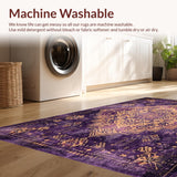 Ultra Soft Area Rug, Non Slip, Stain Resistant, Washable Area Rugs for Living Room, Bedroom, Bold Abstract Color Fusion(Purple)