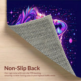 Ultra Soft Area Rug, Non Slip, Stain Resistant, Washable Area Rugs for Living Room, Bedroom, Striking Playful Nebula Theme(Purple)