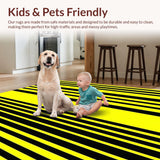 Ultra Soft Area Rug, Non Slip, Stain Resistant, Washable Area Rugs for Living Room, Bedroom, Bold Chevron Stripes(Yellow)