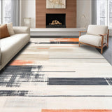 Beige and Slate Abstract with Dynamic Striped Composition(Gray)