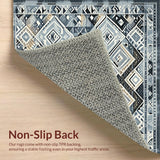 Ultra Soft Area Rug, Non Slip, Stain Resistant, Washable Area Rugs for Living Room, Bedroom, Rustic Textured Diamond Layout(Blue)