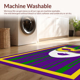 Ultra Soft Area Rug, Non Slip, Stain Resistant, Washable Area Rugs for Living Room, Bedroom, Eclectic Festive Geometric Arrangement(Purple)