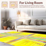 Ultra Soft Area Rug, Non Slip, Stain Resistant, Washable Area Rugs for Living Room, Bedroom, Rustic Warm Gradient Style(Yellow)