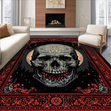 Ultra Soft Area Rug, Non Slip, Stain Resistant, Washable Area Rugs for Living Room, Bedroom, Haunting Spooky Aesthetic Floor Cover(Black)