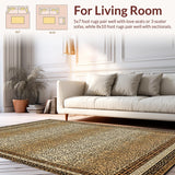 Ultra Soft Area Rug, Non Slip, Stain Resistant, Washable Area Rugs for Living Room, Bedroom, Modern Beige Animal Print Area with Bold Spots(Beige)