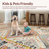 Ultra Soft Area Rug, Non Slip, Stain Resistant, Washable Area Rugs for Living Room, Bedroom, Warm Earthy Textured Weave(White)