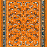 Ultra Soft Area Rug, Non Slip, Stain Resistant, Washable Area Rugs for Living Room, Bedroom, Lively Orange and White Fusion(Orange)