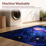 Ultra Soft Area Rug, Non Slip, Stain Resistant, Washable Area Rugs for Living Room, Bedroom, Whimsical Cosmic Fantasy Visual Theme(Blue)