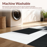 Ultra Soft Area Rug, Non Slip, Stain Resistant, Washable Area Rugs for Living Room, Bedroom, Trendy Abstract Black and Grey Design(Black)