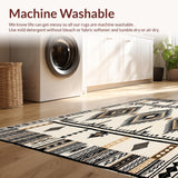 Savanna Spirit Runner with Ethnic Medallion and Geometric Stripe Area Motif(Beige)