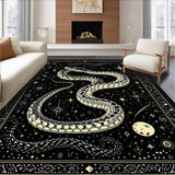 Ultra Soft Area Rug, Non Slip, Stain Resistant, Washable Area Rugs for Living Room, Bedroom, Chic Dark Animal Print Accent(Black)