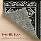Ultra Soft Area Rug, Non Slip, Stain Resistant, Washable Area Rugs for Living Room, Bedroom, Trendy Monochrome Animal Motif(Black)