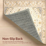 Ultra Soft Area Rug, Non Slip, Stain Resistant, Washable Area Rugs for Living Room, Bedroom, Ornate Beige Area Comfort Floor Non Slip Design(Beige)