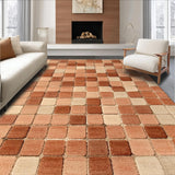 Ultra Soft Area Rug, Non Slip, Stain Resistant, Washable Area Rugs for Living Room, Bedroom, Terracotta Tile Inspired Area Brown Beige Kitchen(Brown)