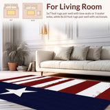 Ultra Soft Area Rug, Non Slip, Stain Resistant, Washable Area Rugs for Living Room, Bedroom, Bold Red and Blue Aesthetic(Red)