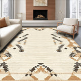 Ultra Soft Area Rug, Non Slip, Stain Resistant, Washable Area Rugs for Living Room, Bedroom, Elegant Earth Tones Textured Weave(Beige)