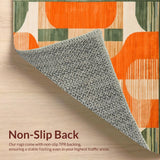 Ultra Soft Area Rug, Non Slip, Stain Resistant, Washable Area Rugs for Living Room, Bedroom, Striking Dynamic Linear Arrangement(Orange)