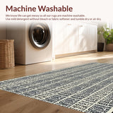 Ultra Soft Area Rug, Non Slip, Stain Resistant, Washable Area Rugs for Living Room, Bedroom, Sleek Abstract Phrase Art(Black)