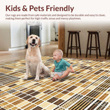 Distinctive Brown and White Geometric(Beige)