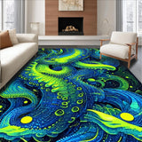 Ultra Soft Area Rug, Non Slip, Stain Resistant, Washable Area Rugs for Living Room, Bedroom, Abyssal Kraken Swirl Area Rug(Blue)