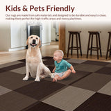 Ultra Soft Area Rug, Non Slip, Stain Resistant, Washable Area Rugs for Living Room, Bedroom, Rustic Dark Plaid Aesthetic Charm(Brown)
