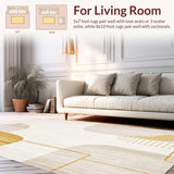 Modern Beige Area Runner(Beige)