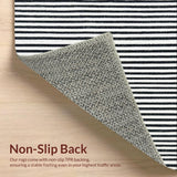 Ultra Soft Area Rug, Non Slip, Stain Resistant, Washable Area Rugs for Living Room, Bedroom, Chic Black and White Striped Carpet for Modern Spaces(Black)