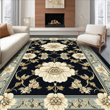 Ultra Soft Area Rug, Non Slip, Stain Resistant, Washable Area Rugs for Living Room, Bedroom, Rustic Cream Trellis Inspiration(Black)