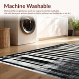 Ultra Soft Area Rug, Non Slip, Stain Resistant, Washable Area Rugs for Living Room, Bedroom, Black Bow Accent Rug, Girly Preppy Decor(Black)