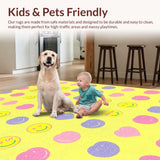 Ultra Soft Area Rug, Non Slip, Stain Resistant, Washable Area Rugs for Living Room, Bedroom, Soft Colorful Smiley Pattern(Yellow)
