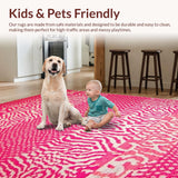 Ultra Soft Area Rug, Non Slip, Stain Resistant, Washable Area Rugs for Living Room, Bedroom, Playful Pink Cheetah Aesthetic(Pink)