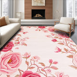Ultra Soft Area Rug, Non Slip, Stain Resistant, Washable Area Rugs for Living Room, Bedroom, Brightly Colored Nature Theme Accent(Pink)