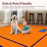 Ultra Soft Area Rug, Non Slip, Stain Resistant, Washable Area Rugs for Living Room, Bedroom, Vibrant Retro Game Aesthetic(Orange)